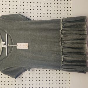 L love NWT ruffle shirt women's size medium green